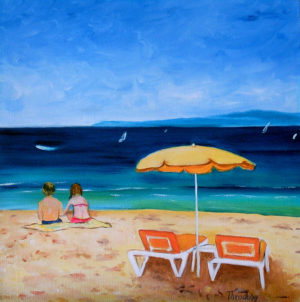 DEUX ENFANTS SUR LE SABLE